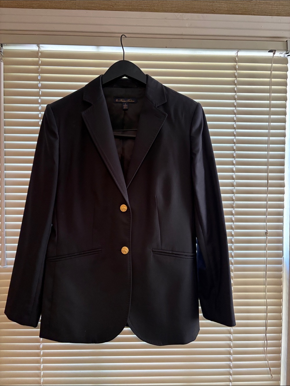 Brooks Brothers Black Blazer with Gold Buttons